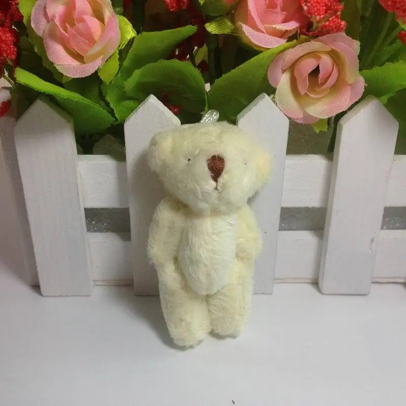 6PCS/Lot Mini Teddy Bear Stuffed Plush Toys 6cm Cute White Teddy Bears Pendant Dolls Gifts Birthday Wedding Party Decoration - Цвет: white 6pcs