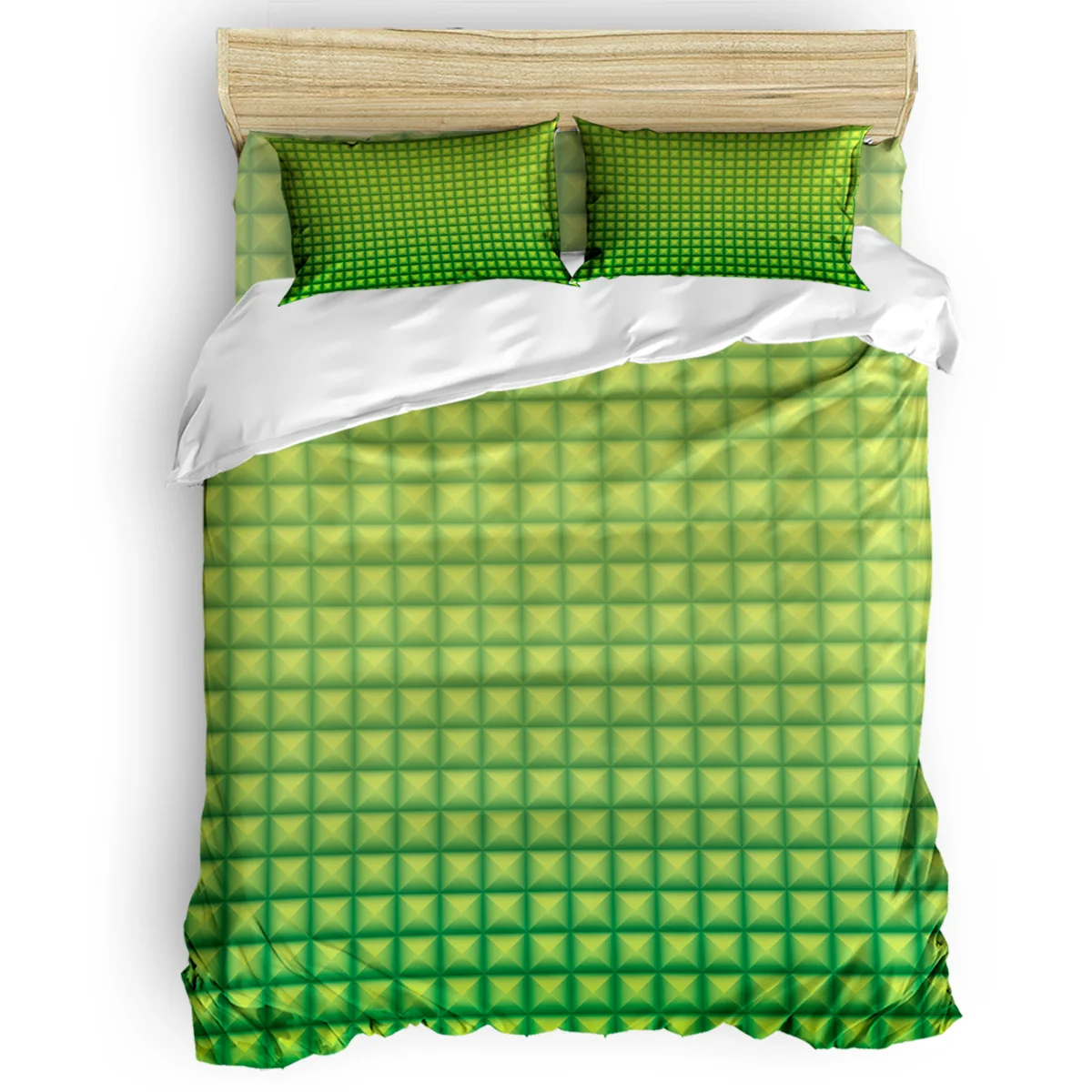 

Geometric Green Solid Stripes Duvet Cover Set Vintage Floral Art Design Collection of 3/4pcs Bedding Set Bed Sheet Pillowcases