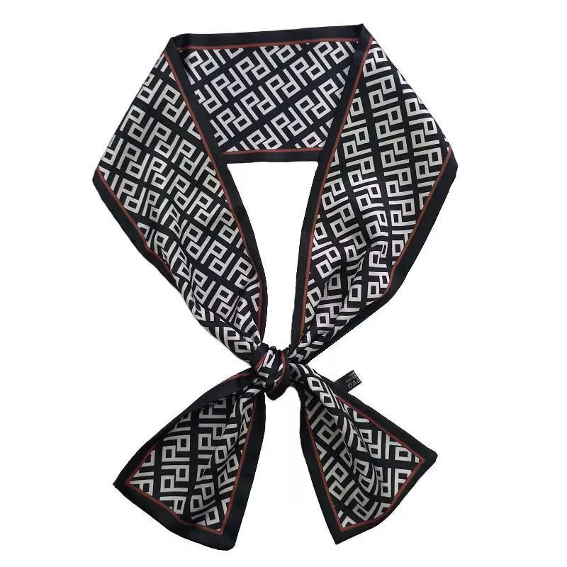 

Summer Autumn Women little Silk Scarf Letters Headband Bag Strap Bandage head scarf