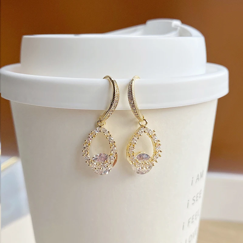 Korean Exquisite Big Rhinestone Women Earring AAA Transparent Zirconia CZ Drop Earrings Wedding Jewelry for Bridal Gift - Image 6