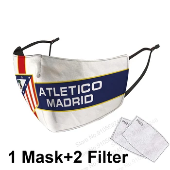 

Reusable Masks For Atletico Madrid Football Team Face Shield Washable Hygiene Mouth Mascarillas With 5 Ply Filter