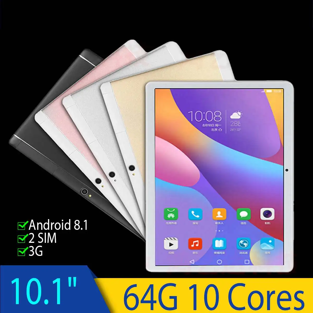 

10'' HD Tablet PC 8+128GB 9000mAh Dual Cameras/SIMs 800W+1300W Octa Cores 4G Call Tab Pad