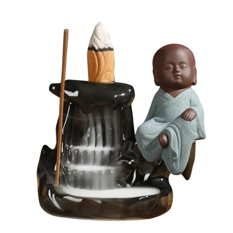 

Monk Incense Holder Backflow Incense Burner Home Decor Aromatherapy Furnace Incense Base Cense Crafts