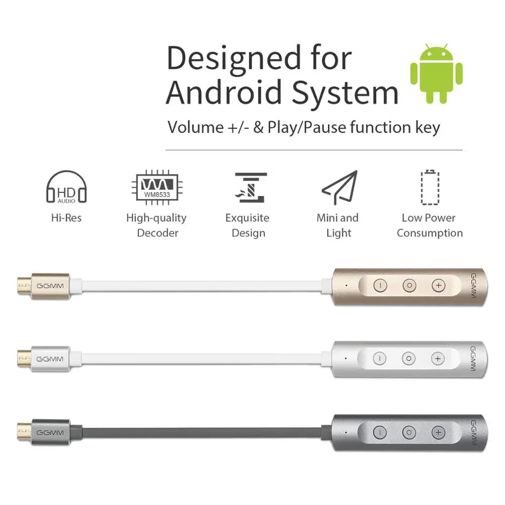 GGMM Portable Mini Headphone Amplifier Metal USB C DAC Amp To 3 5mm Audio DAC Amp USB Adapter Converter For Andorid Phone PC etc