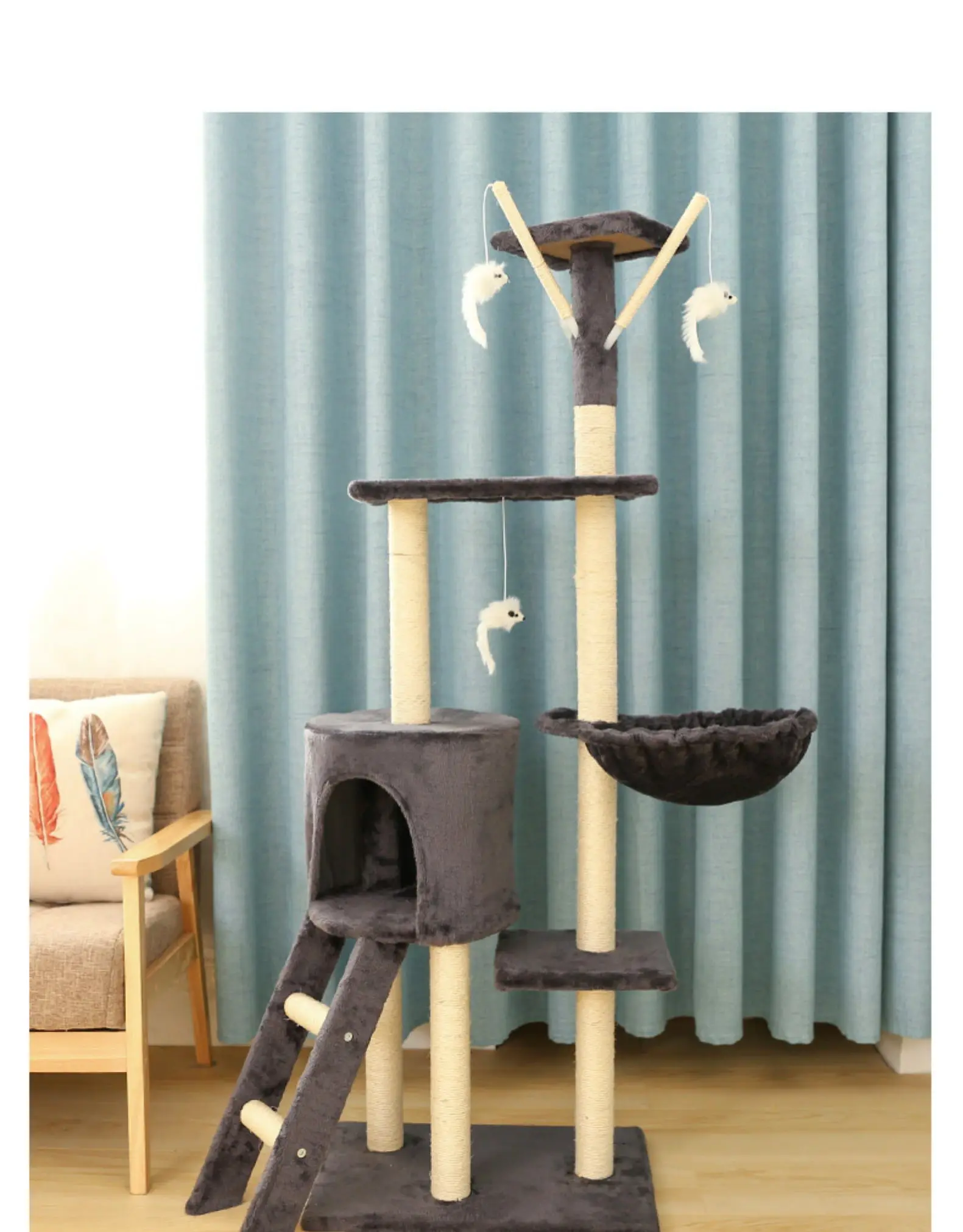 

Cat Climbing Frame Cat Hole Villa Tongtianzhu Cat Tree Integrated Cat Scratching Column Cat Toy Cat Toy