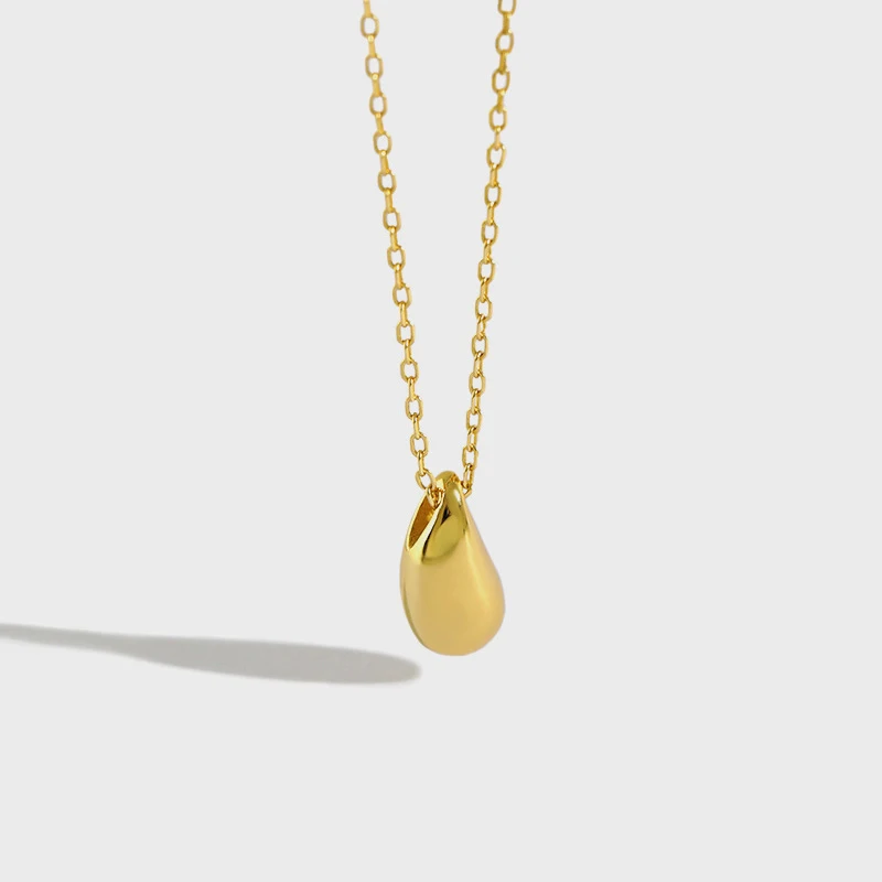 

July Dream Fashion Genuine 925 Sterling Silver Water Drop Chain Pendant Necklace for Women Silver 925 Jewelry Daily Accessories