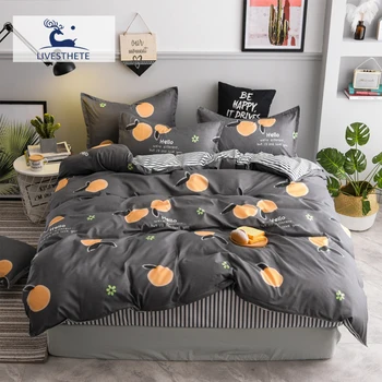 

Liv-Esthete Fashion Fruit Bedding Set Soft Decor Duvet Cover Pillowcase Double Queen King Bed Sheet For Adult Kids Bed Set