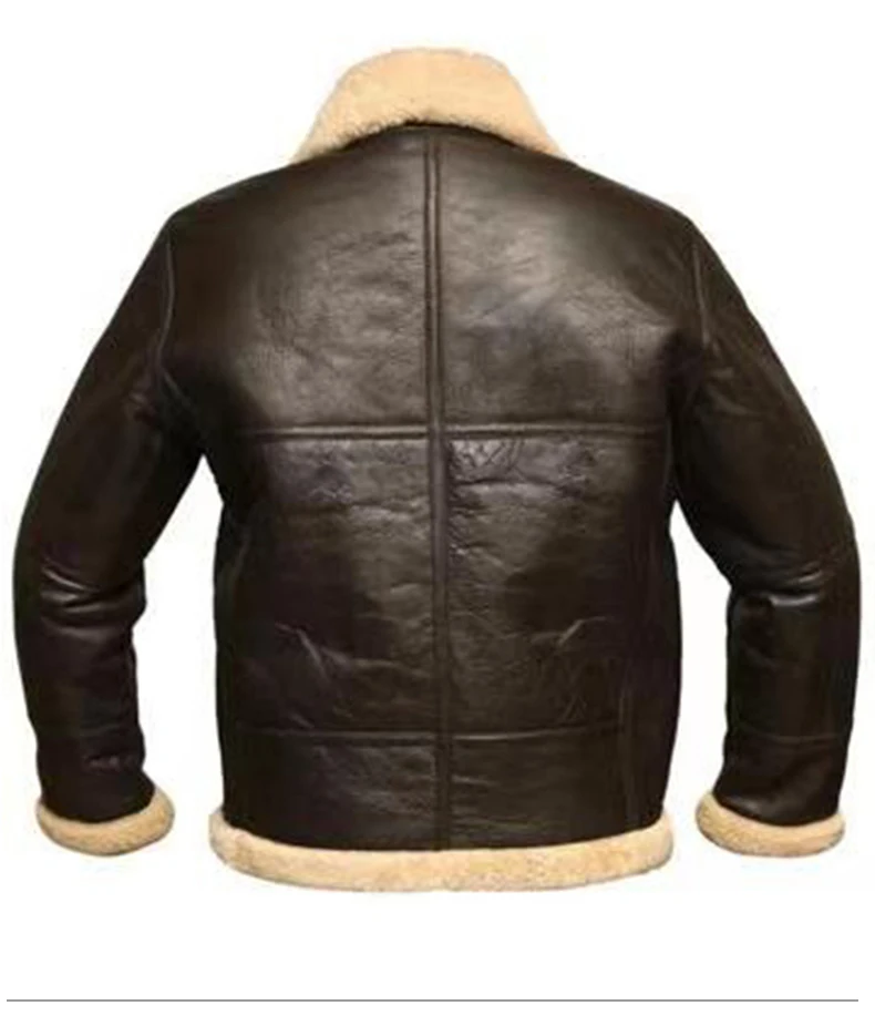 PU Jacket Bomber-Coat Motorcycle Faux-Sheepskin Winter Men New Turn-Down Thick Collar Casual Coats Streetwear slim fit leather jacket