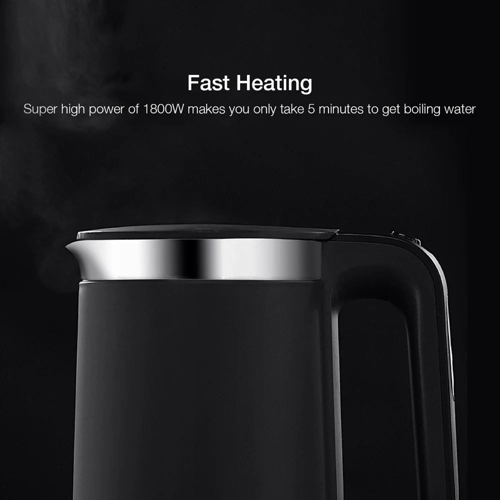 Xiaomi чайник умный VIOMI Pro термостат анти-ожога воды чайник бытовой 1.5л 304 нержавеющая сталь Электрический чайник 1800 Вт