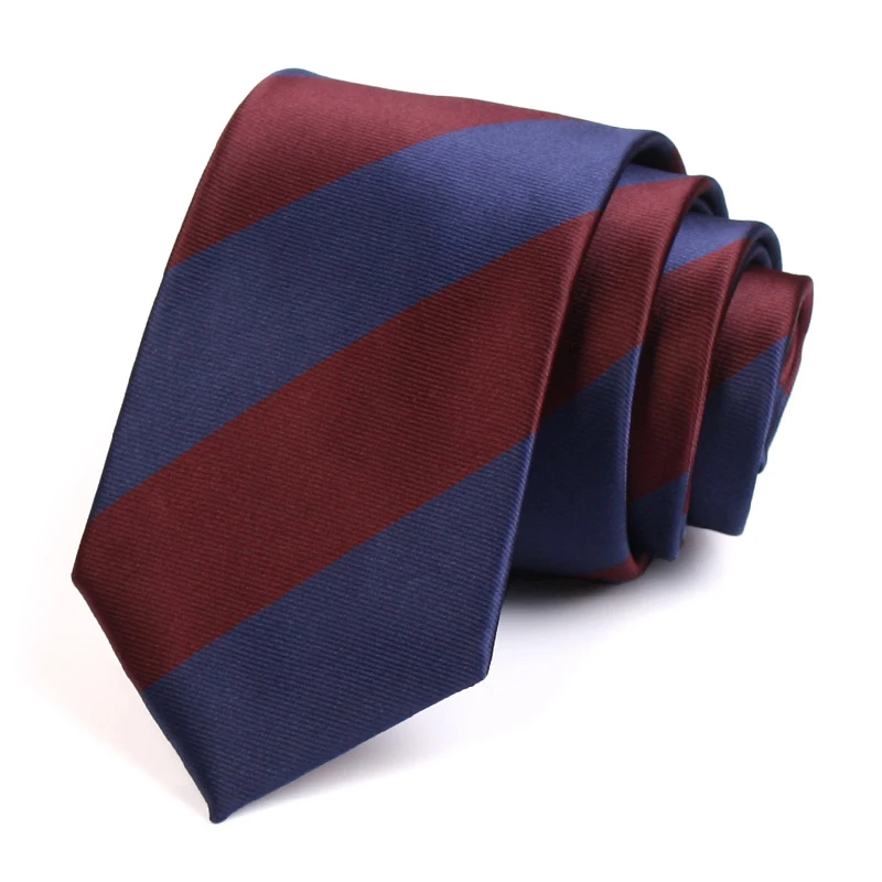 

Men's Classic Blue / Red Striped Neck Tie Fashion Formal Tie High Quality 7CM Ties For Men Business Suit Work Necktie Gift Box