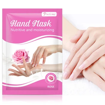 

Putimi Rose Whitening Hand Mask Hydrating Moisturizer Gloves Mask Exfoliating Remove Dead Skin Nourishing Hands Care Spa Gloves