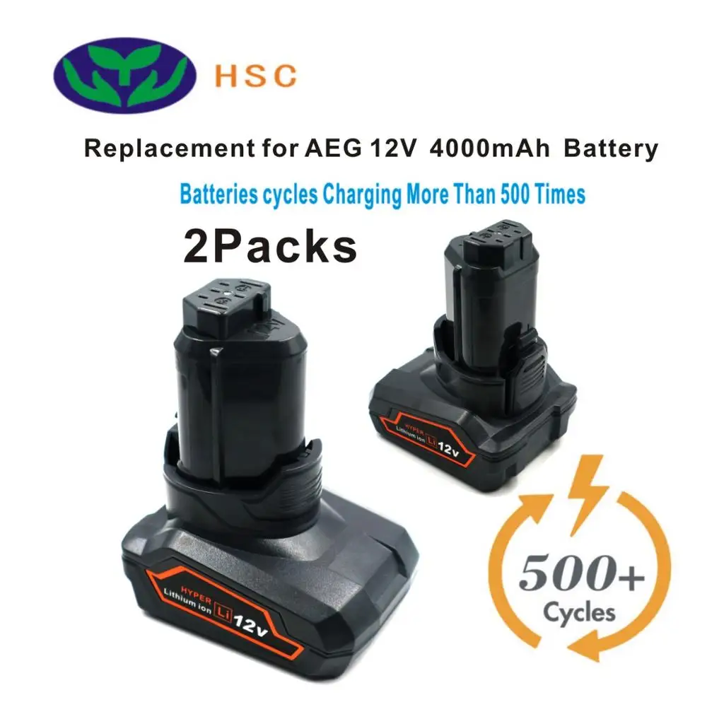 Комплект батарей AEG12D 2 шт. 18650 Ач 3520 литий ионный аккумулятор 12 В Сменный для AEG 584932