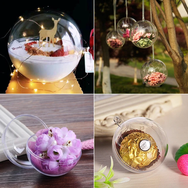 5 Pairs Clear Plastic Fillable Ornaments Ball for Christmas Tree  Decorations Clear Christmas Balls Xmas Tree Ornament 2023