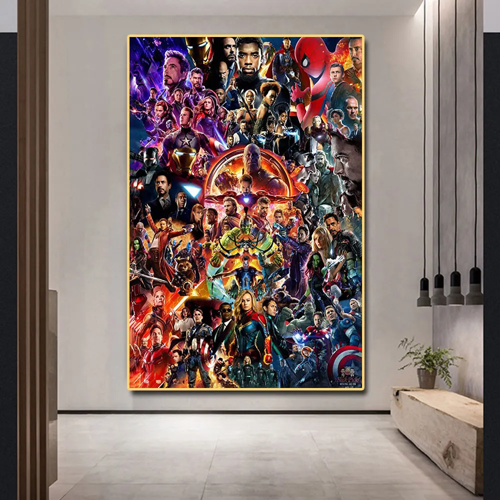 Frameless Printing Avengers End Game Canvas Picture for Living