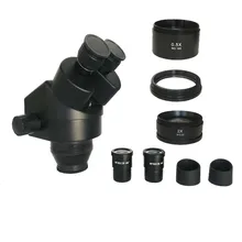 Черный цвет 7-45X бинокулярный стерео микроскоп промышленный микроскоп увеличительная головка+ WD165 0.5X 2.0X 1X защитное стекло