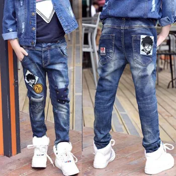 

1 Children's jeans boy's new children's real pocket boutique children's Pants Medium and large children's pants kid clothes boys