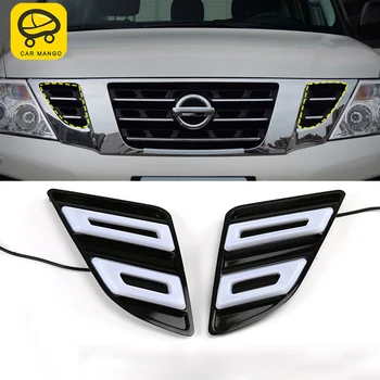 

CARMANGO for Nissan Patrol Y62 Auto Car-styling Front Hood Light Grill Light LED Light Assembly Exterior Auto Replacement Parts