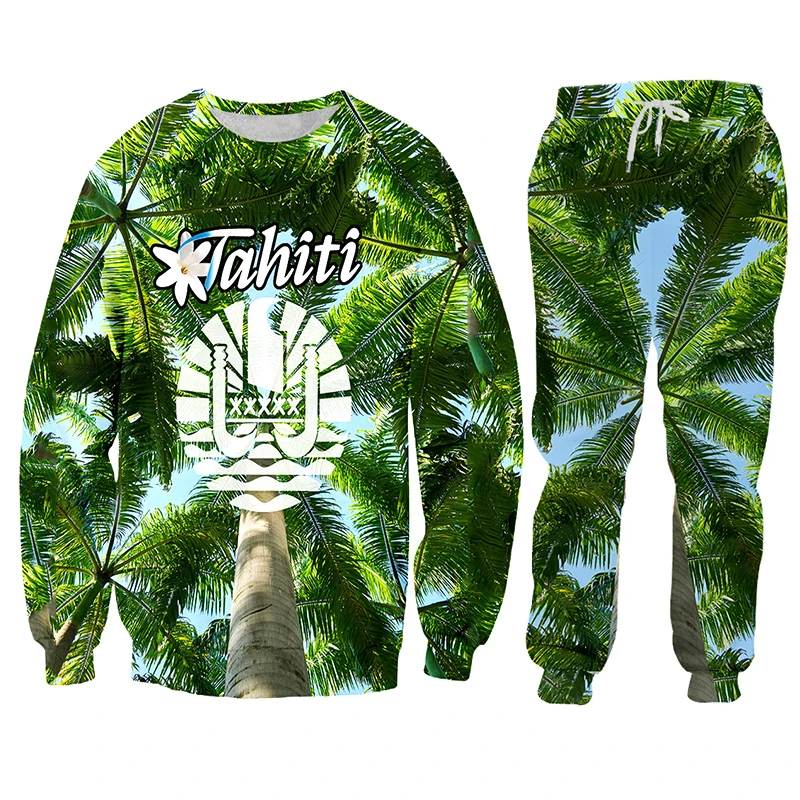 3D Print Tahiti Polynesia Aloha Suits Men Sets Funny Harajuku Winter Unisex 3d Tracksuit Jacket Sweatsuit ZIP Hoodies Customize