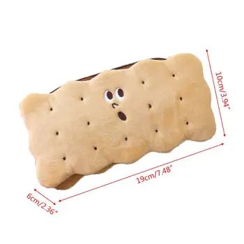 

2020 New Creative Plush Biscuit Pencil Bag Cute Pen Case Makeup Pouch Girls Gifts School