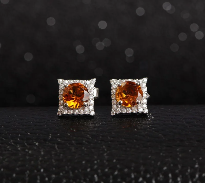 

Fine Silver Gemstone Earrings Jewelry Multicolored Ear Stud S925 Silver Plated 18k Gold Inlaid Natural Tourmaline Ear Stud