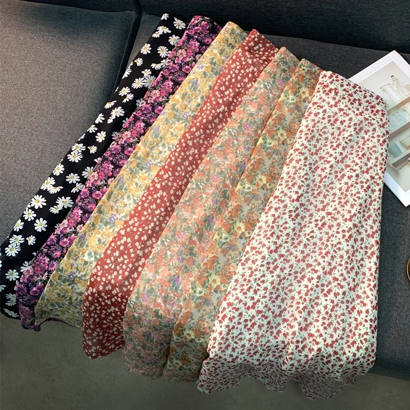 Женские юбки летнее шифоновое пляжное платье Boho Maxi Женская юбка с высокой талией