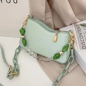 

Luxury Handbags Beaded Women's Bags 2020 New Female Designer Shoulder Crossbody Bags Ladies Fashion Acrylic Chain Cross Body Bag