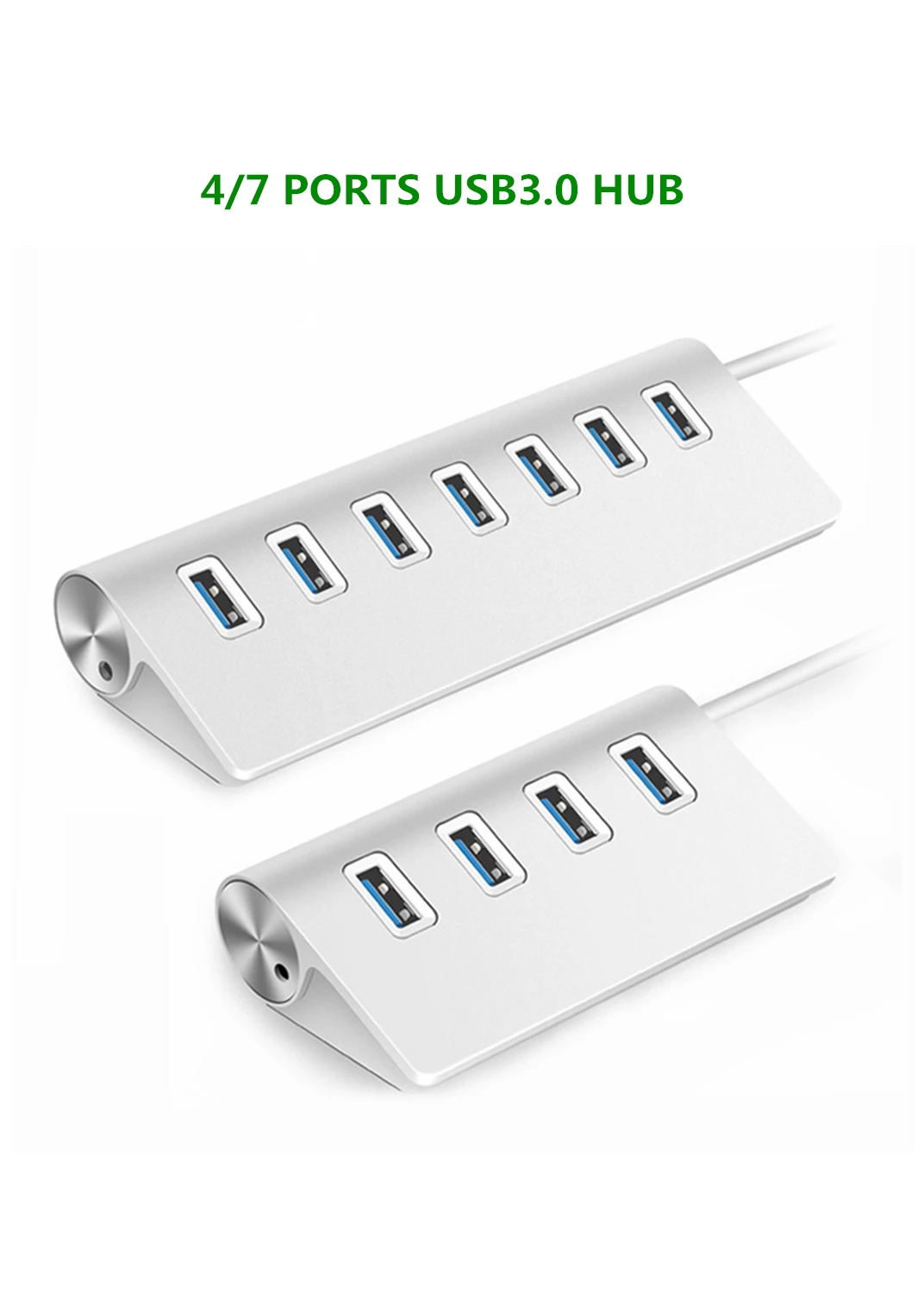 

Aluminum Alloy 4/7 Port USB3.0 Hub High Speed Splitter Cool Light High Quality USB Hub For Multi-Device Computer Laptop Micro SD
