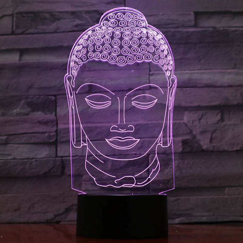 VCity Индия буддизм 3D лампа Ganesha Sakyamuni светодиодный ночник для дома гостиной украшения Праздничные подарки Usb атмосферное освещение