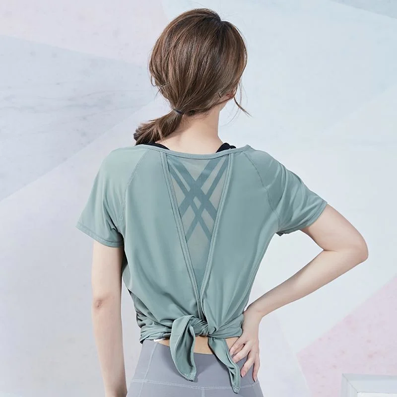 Yoga Crop Top Sportswear Donna Primavera Estate Yoga Giacca Manica Lunga Top Deportivo Mujer Camisetas