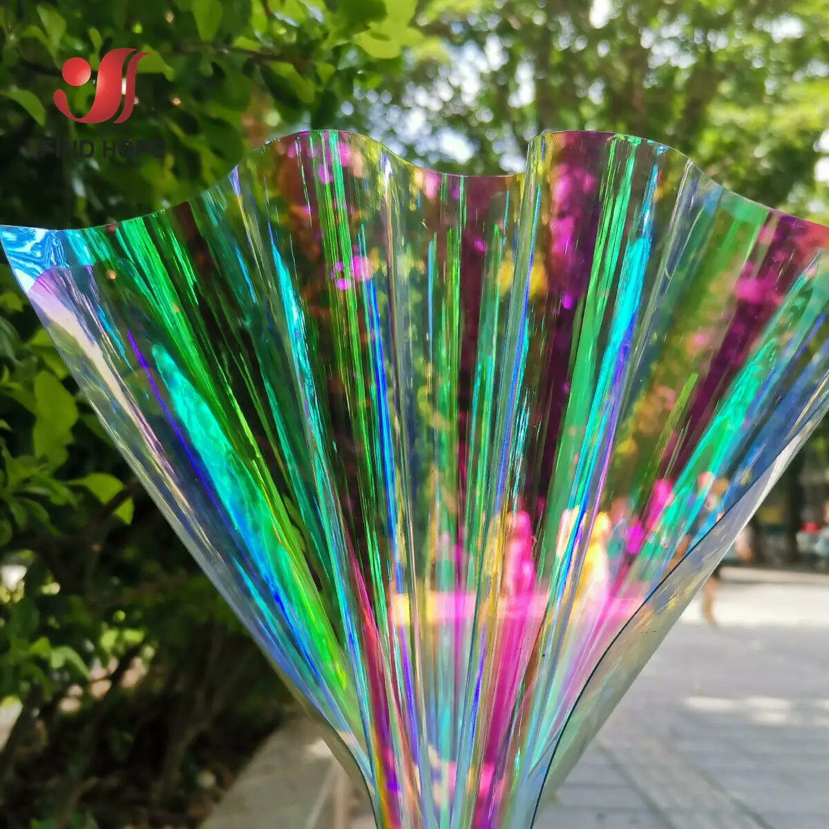 7PCS Wholesale Iridescent Holographic Clear Transparent PVC Fabric Laser Rainbow Vinyl DIY Bow Earring Making Craft Bag 20 x30CM