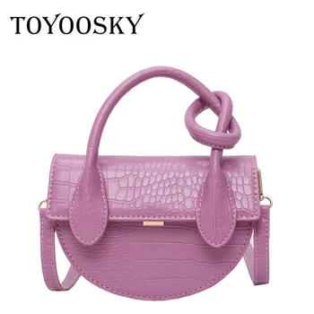

TOYOOSKY Crocodile Pattern Crossbody Bags For Women 2020 Small Handbag PU Leather Ladies Designer Evening Bags Fashion Purple