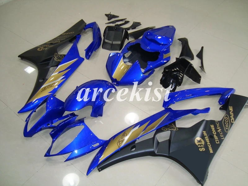 4 подарки литья под давлением ABS мотоцикл полный обтекатель комплект для YAMAHA YZF-R6 2006 2007 06 07 R6 обтекатель набор черный синий золотой