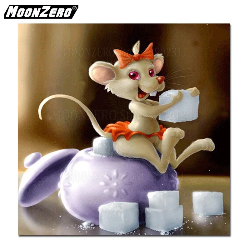 5D Diy Diamond Painting Mouse Picture Cross Stitch Embroidery Full Round Mosaic Rhinestone Home Decoration Gift | Дом и сад
