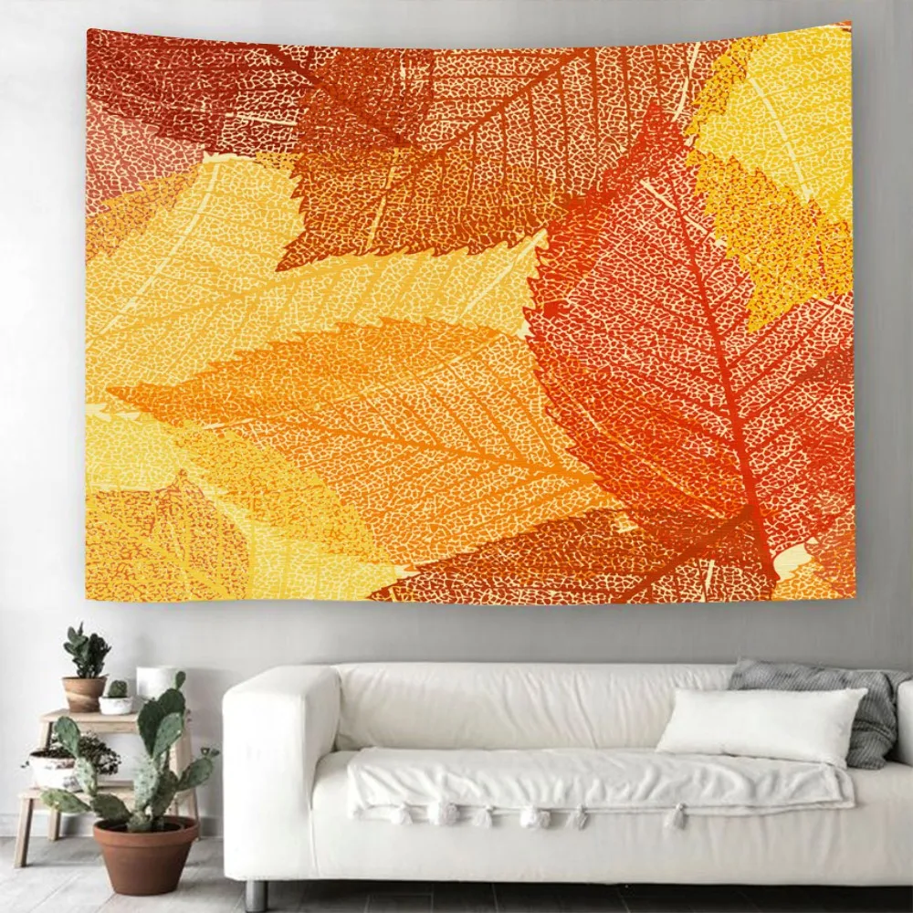 

3D Print Autumn Tapestry Landscape Colorful Wall Hanging Maple Leaf Wall Tapestry For Bedroom Wall Carpets Parlor Tapestry