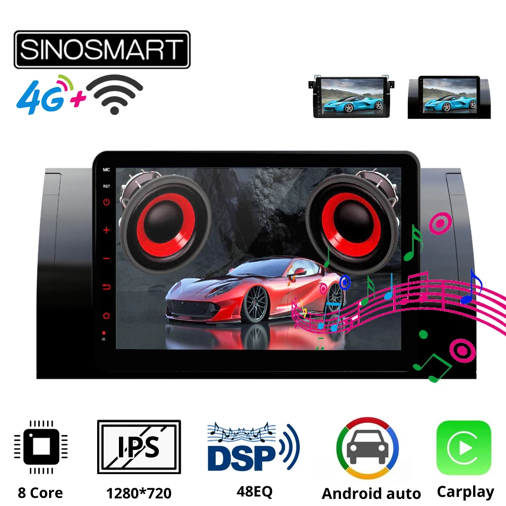 Автомобильный радиоприемник Sinosmart 9 дюймов Android 8 1 автомобильный с навигацией gps