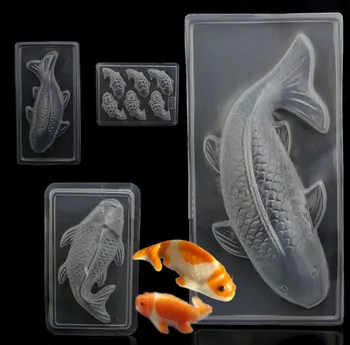 

3D Plastic Koi Cake Fish Chocolate Mould Jelly Handmade Sugarcraft Mold DIY Hot aking Tools Handmade Soap Mold Fish Fork Tail