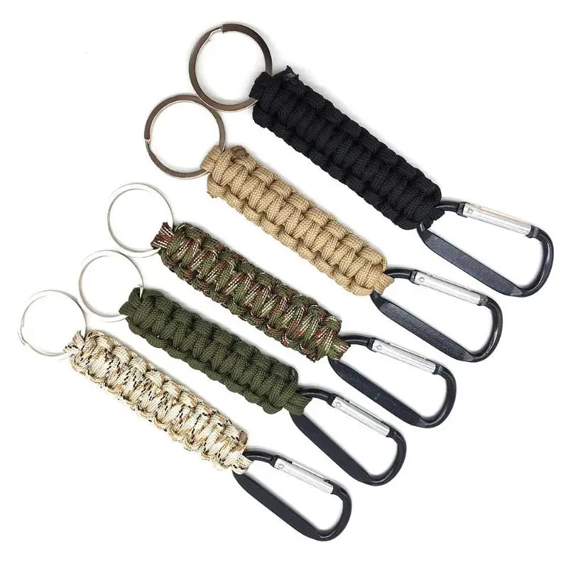 

Outdoor Climbing Seven-core Umbrella Rope Keychain Carabiner Emergency Quick Release Umbrella Rope Random Color