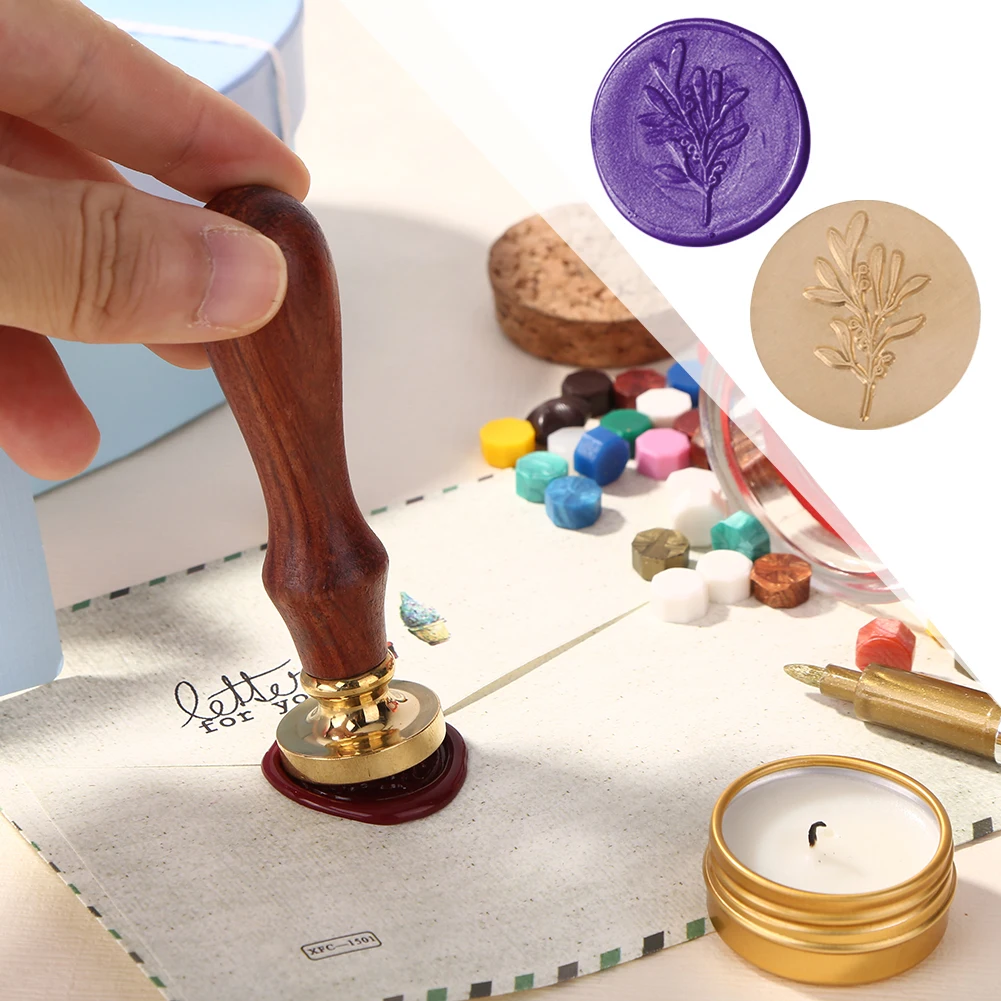 Wax Seal Stamp Plant Seal Flower Retro Antique Scrapbooking Wedding Decorative Invitation Cards