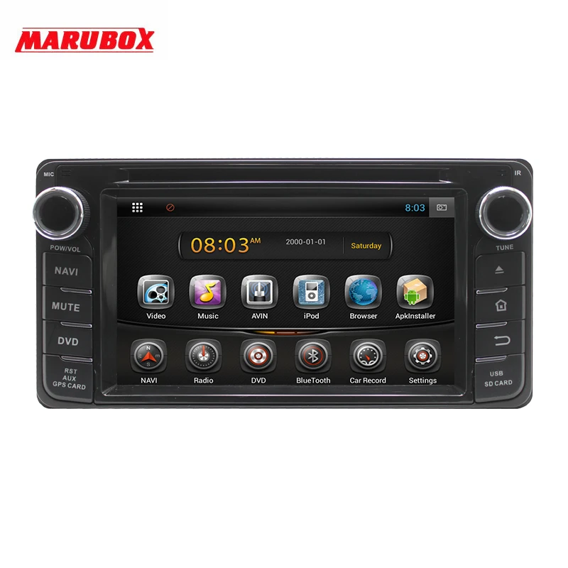 Perfect Marubox KD-6220 Universal 6.2" Car Multimedia Player for Toyota, Daihatsu 200x100mm GPS Navigation Stereo Radio, DVD 1