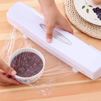 

ABS+201 stainless steel Kitchen Tools Cling Film Cutter Wrap Home Rectangular Fruit Crisper Cutter