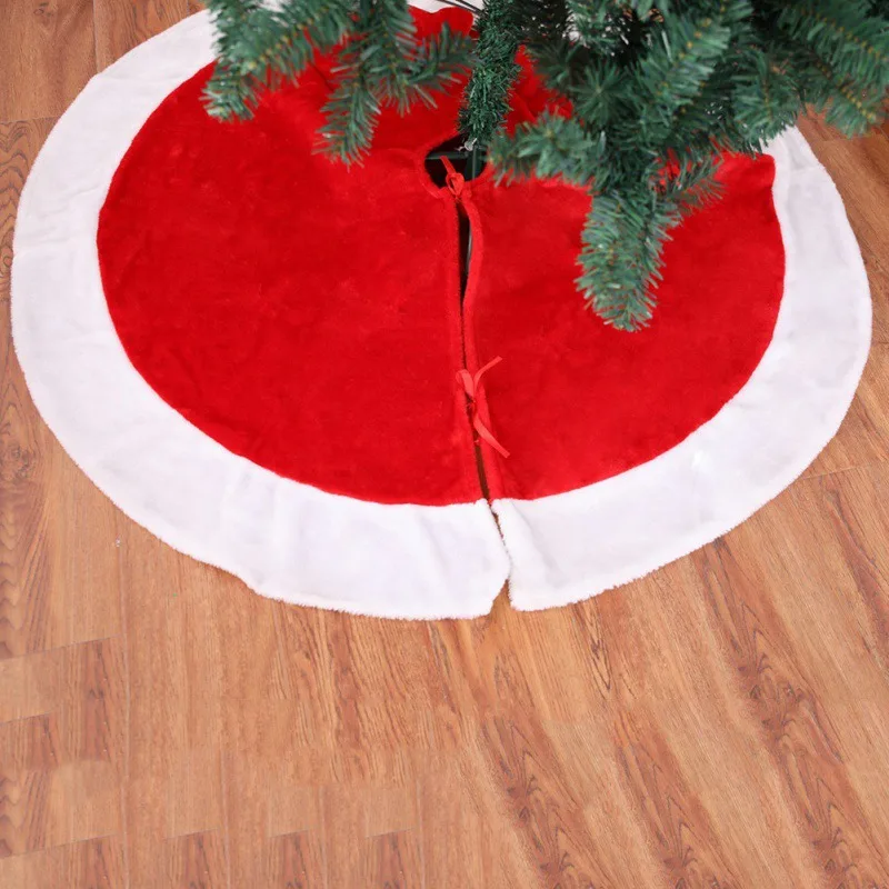 

Cute Santa Claus Pattern Christmas Tree Skirt Plush Christmas Tree Skirt Christmas Decoration Festive Party Supplies