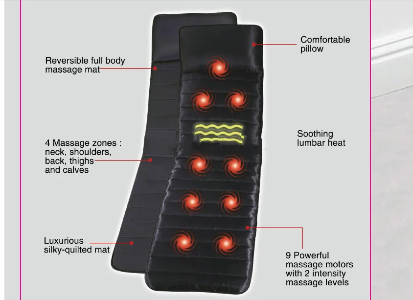 The new household 9 vibration motor body far infrared heating health massage mattress