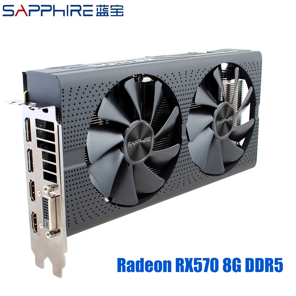 

SAPPHIRE AMD Radeon RX 570 8GB Graphics Cards RX570 Gaming PC Video Card GDDR5 256bit PCI Express 3.0 Desktop For PC Used Cards