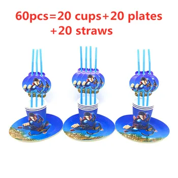 

30/60pcs Superhero Birthday Party Decoration Superman Theme Cups Plates Straws Disposable Tableware Set Superman Party Supplies