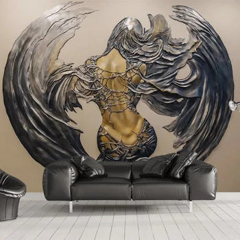 

2020 Customize Any Size 3D Stereo Wallpaper Relief Abstract Wing Beauty Background For Living Room Bedroom Walls Decors Murals