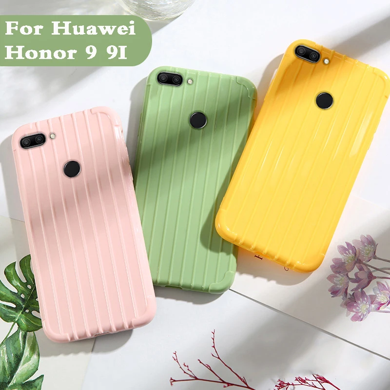 Роскошный чемодан для Huawei Honor 9 lite чехол модный милый багажник из тпу силиконовая