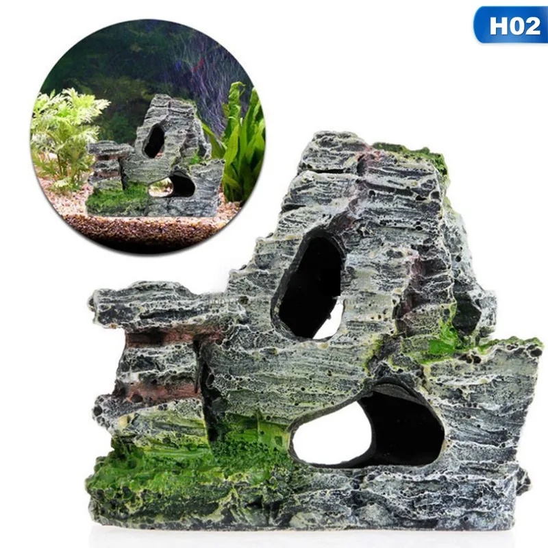1 шт аквариум с видом на горы декоративный камень имитация смолы пещера украшение аквариума декоративное ландшафтное украшение