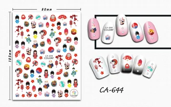 

3D Nail Sticker Kimono Girl Lantern Design Stickers for Nails Manicure Sticker Decals Decoration Nail Art Sticker Accessories