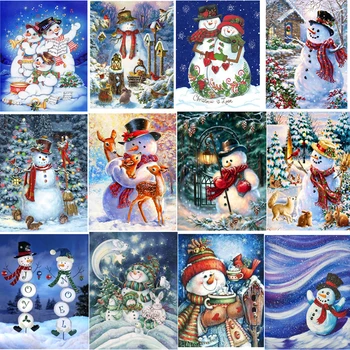 

LI-TUOMIZ 5D DIY Full Diamond Painting Snowman Diamond Mosaic Christmas Diamond Embroidery Winter Cross Stitch GIFT