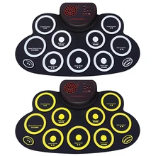 Электронный барабанный набор-тренировочная барабанная подставка рулонный портативный барабанный набор с разъемом для наушников Built-in барабанные палочки для динамиков Электронный барабанный набор-тренировочная барабанная подставка рулонный портативный барабанный набор с разъемом для наушников Built-in барабанные палочки для динамиков